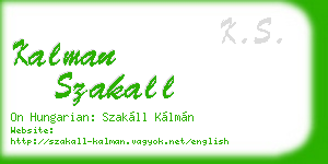 kalman szakall business card