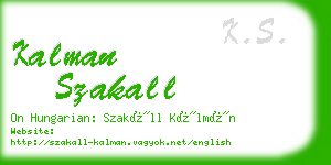 kalman szakall business card